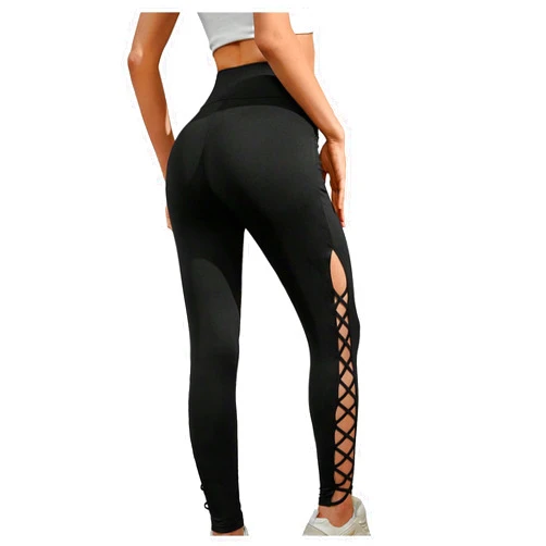 SweatyRocks Leggings Women Yoga Workout Pants High Waist Cutout Tights