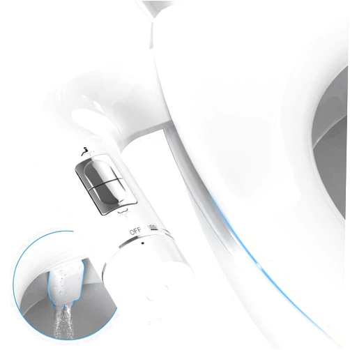 DooLv Ultra-Slim Bidet Attachment for Toilet, Dual Nozzles Bidet(Frontal & Rear Wash) Adjustable Water Pressure, Non-Electric Bidet Attachment for Toilets, Auto Self Cleaning Bidet, No Gap Install