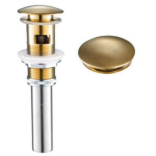 KRAUS Pop-Up Drain with Overflow in Brushed Gold, PU-11BG