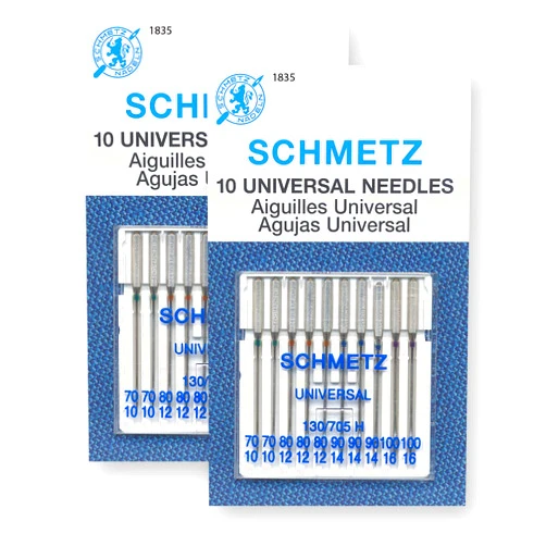 SCHMETZ 20 Schmetz Universal Sewing Machine Needles - Assorted Sizes - 2 Cards