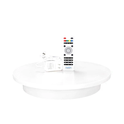 ComXim Professional 360 Degree Photography Turntable for Product Photography, 15.8in(40cm) Diameter,Automatic Remote Control Angle,Speed,Direction, Various Rotation Mode (White)