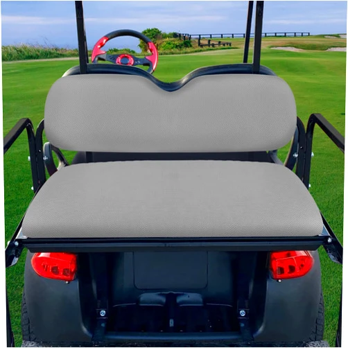 MOSNAI Golf Cart Rear Seat Covers Set for EZGO Club Car Yamaha Aftermarket Rear Seat Cushion, Durable Breathable Bench Seat Covers Washable Polyester Mesh Cloth Without Logo, Gray