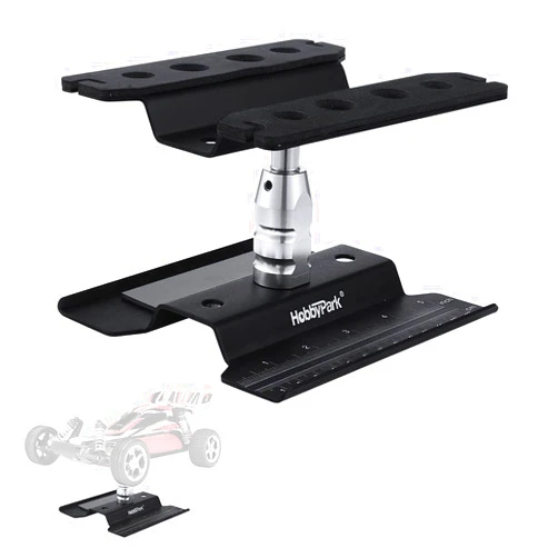 Hobbypark RC Car Work Stand Repair Workstation Aluminum 360 Degree Rotation Lift/Lower for 1/10 1/12 1/16 1/18 Truck Buggy On Road Touring Drift (Black)