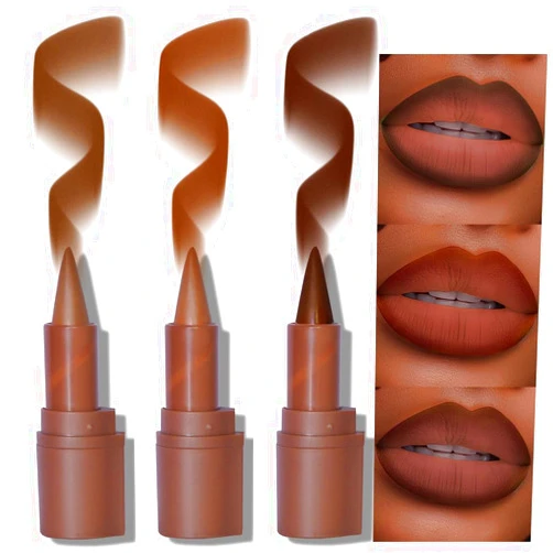 BAISEN DIARY 2-in-1 Gradient Lip Liner and Lipstick Lip Combo Set - Achieve Flawless Contour and Gradual Ombre Effect with Easy-to-Use Crayon Form and Cone Tip (01&04&06, 1 Count (Pack of 3))