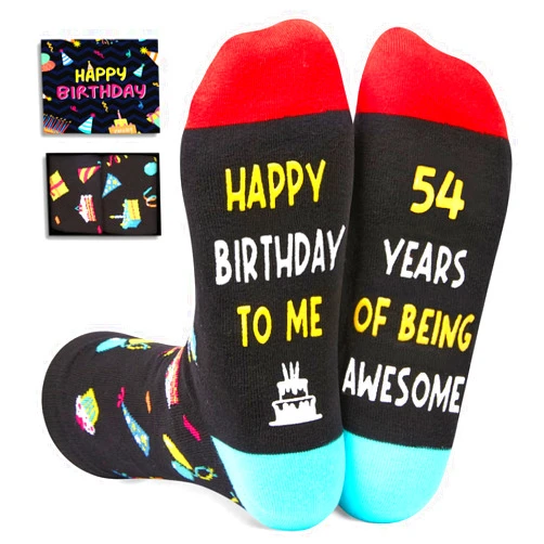 Zmart Birthday Gift Ideas for Older Men Women - 55th 60th Birthday Gifts for Her Him, Socks for Mom Dad