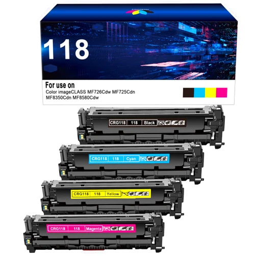 Rito4colors 118 Toner Cartridge Replacement for Canon 118 CRG118 CRG 118 for Canon Color Imageclass MF726Cdw MF8350Cdn MF8380Cdw MF8580Cdw MF729cdw Printer(Black Cyan Magenta ,4 Pack)