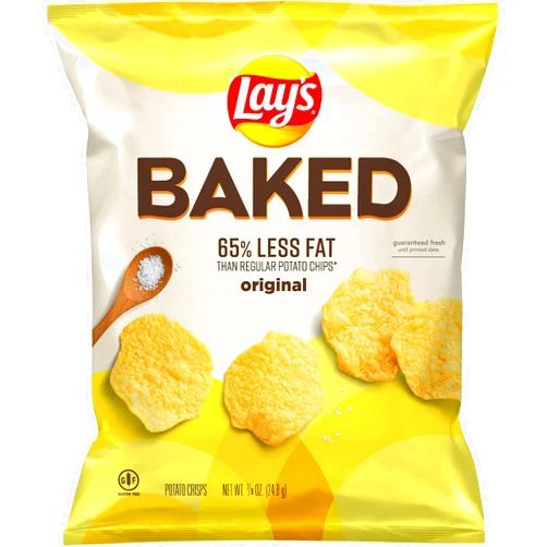 Frito-Lay Baked, Lay's Original Potato Crisps, 0.875 Ounce (Pack of 60)