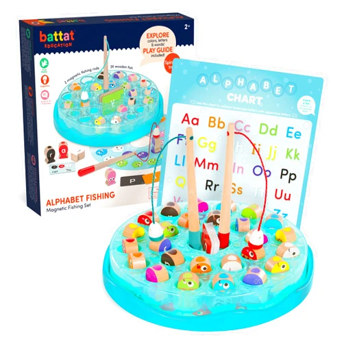 Battat Education Toddlers Magnetic Fishing Game Alphabet Fishing 2 Years +