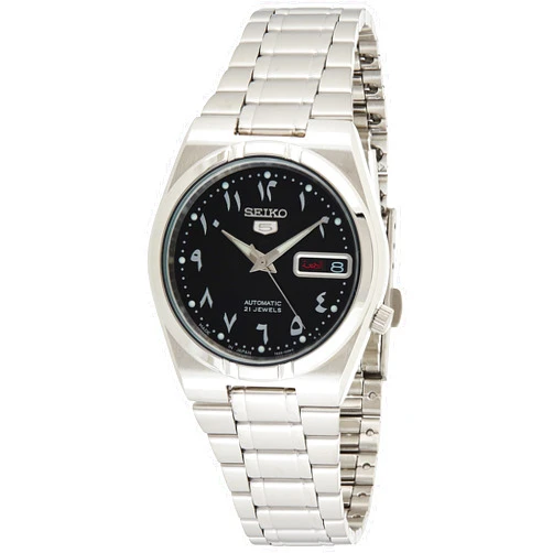 Seiko 5 Automatic Black Dial Stainless Steel Men's Watch SNK063J5