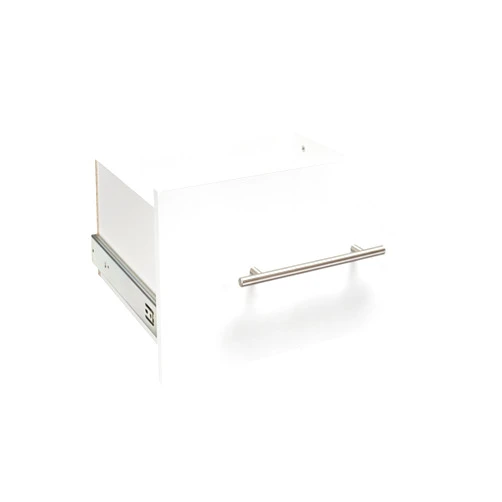 ClosetMaid SuiteSymphony Wood, Add On Accessory Modern Style, For Storage, Closet, Clothes, Size Units, Pure White/Satin Nickel, 16-Inch X 10-Inch Drawer