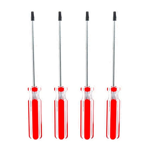 Rannb T20 Torx Screwdriver Magnetic Tip 6 Inch Total Length - Pack of 4