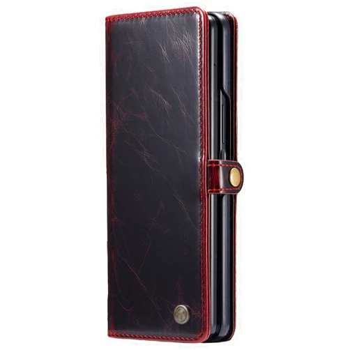 LTLGHYL Case for Samsung Galaxy Z Fold 3, Slim Lightweight Magnetic Closure Cover PU Leather Back Cover Hard PC Holder Protective Case for Galaxy Z Fold 3,Red