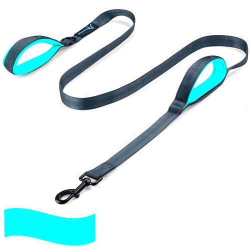 PuppyDoggy Dog Leash for Large Medium Dogs 6 ft Reflective Stitching Large Leash with 2 Traffic Padded Handles Dog Lead Rope Pet Leash for Running Walking Training (Green 1 Pack)