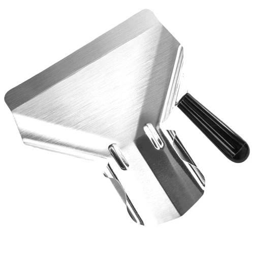 HARSKIYER Stainless Steel French Fry Popcorn Scoop, Quick Fill Tool for Food Bags & Boxes, Multipurpose Scooper for French Fries, Snacks, Ice, Dry Goods (Right Handle)