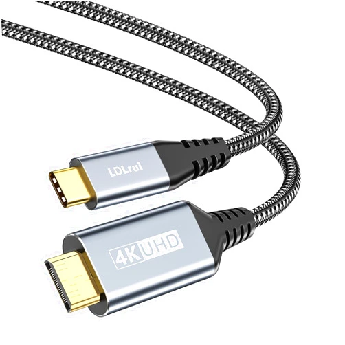LDLrui USB C to Mini HDMI Cable 5Ft (Not HDMI),4K@60Hz/2K/1080P Type C to Mini HDMI 2.0 HDR Cord for Laptop,MacBook,ROG Ally,iPhone 15 Series,Galaxy S Series,Steam Deck to Portable Monitor