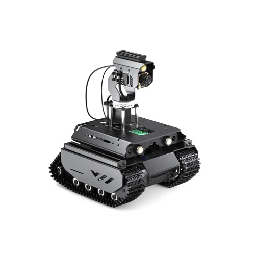 Waveshare Open-Source Off-Road Tracked AI Robot, Compatible with Raspberry Pi 4B, Dual Controllers, Computer Vision, Comes with Pan-Tilt Module, PI4B-4GB Included