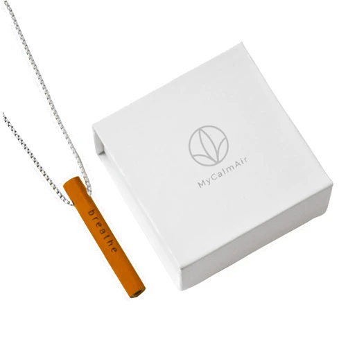 MyCalmAir Bamboo Breathing Necklace for Meditation, Mindfulness Tool, Stress Reducer, Eco-Friendly Breathe Pendant, Portable Relaxation Gift for Men & Women