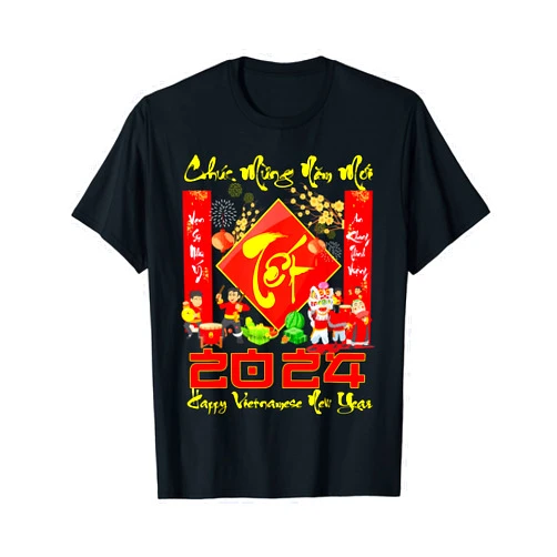Tet Giap Thin 2024 Boy Kid Girl Chuc Mung Nam Moi Happy Vietnamese New Year 2024 Boy Girl T-Shirt