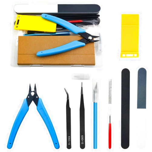 BXQINLENX Professional 9 PCS Model Tools Kit Modeler Basic Tools Craft Set Hobby Building Tools Kit for Gundam Car Model Building Repairing and Fixing(B)
