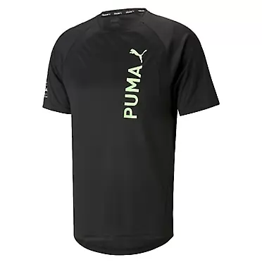 PUMA Mens Fit Ultrabreathe Crew Neck Short Sleeve Athletic Training Casual Tops Casual Moisture Wicking - Black - Size L