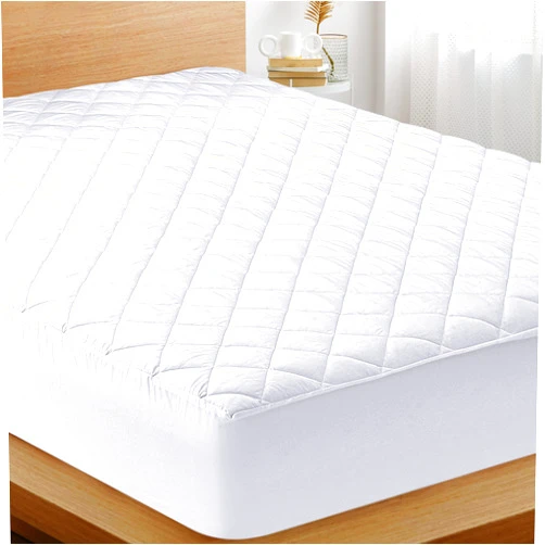Utopia Bedding Quilted Fitted Mattress Pad, King Size, Elastic Fitted Mattress Topper Protector and Cover Stretches up to 16 Inches Deep, Machine Washable (White)