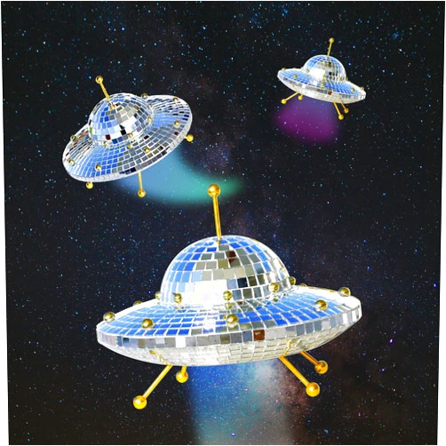 RGZOCT UFO Disco Ball Silver Disco Ball Decor Disco Spaceship Retro Reflective Décor Mirror Decorations for Home,Party,Garden,Handmade Gift (8 * 6inch)