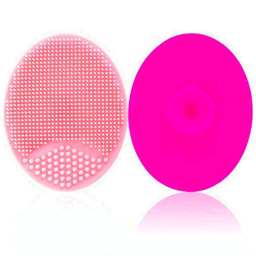Huaway Baby Bath Silicone Cradle Cap Brush/Exfoliating and Massaging Brush/Soft Kids Washcloth (Pink + Rose Red)