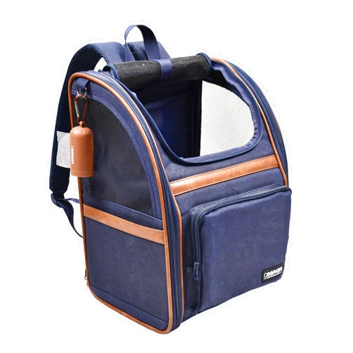 JESPET & GOOPAWS Pet Carrier Backpack for Dogs and Cats, Collapsible with Breathable Mesh Dog Backpack, for Hiking Travel Camping Outdoor Hold Pets Up to 25 Lbs (Navy Blue)