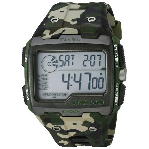 Timex Men's TW4B029009J Expedition Grid Shock Green Camo Resin Strap Watch