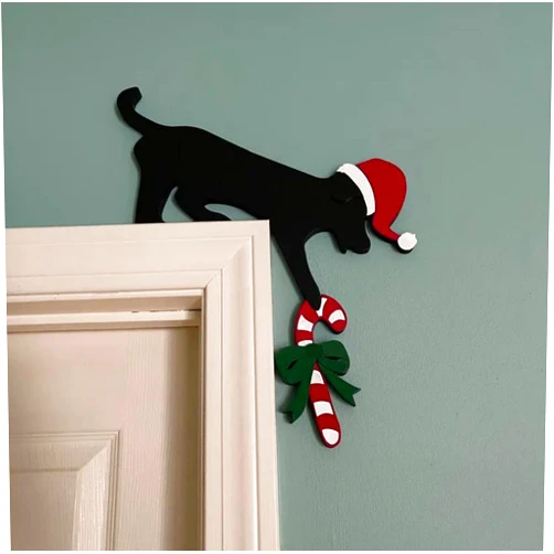 Fabisup 2024 New Wooden Christmas Door Toppers Decor, 8 Inch Top Door Frame Corner Sign Decorations, Funny Holiday Home Frame Party Ornament Windows Walls DIY Craft Christmas Wall Signs for Home Decor