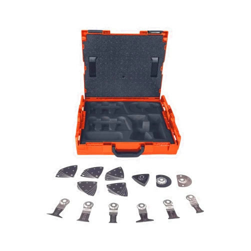 Fein Starlock Plus Systainer Kit with Accessories - Includes 6 E-Cut Blades for Wood & Metal, 130mm Sanding Pad & Sandpaper in Assorted Grits - 33901146220