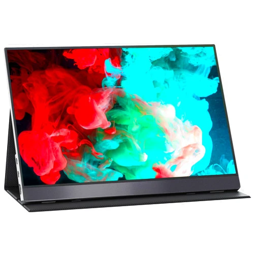 VisionOwl Portable Monitor-15.6 Inch Travel Screen FHD 1080P FreeSync Frameless USB-C Computer Display with Type-C HDMI Speakers for Laptop PC Mac Surface PS4/5 Xbox, with Cover Stand, VESA Mountable