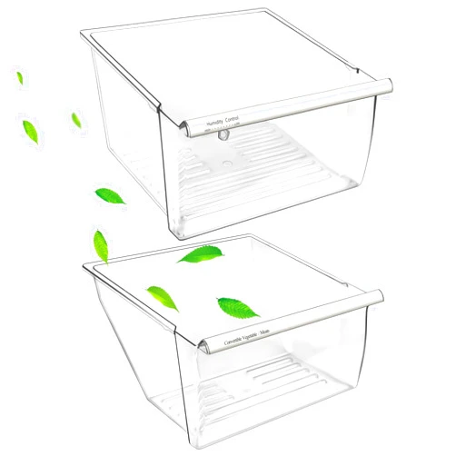 S-Union [2 Pack] Upgraded 2188656 Fridge Crisper Drawer Humidity Control Bin UPPER & 2188664 Crisper Bin LOWER for Whirlpool Kenmore Refrigerator Drawer Replacement Parts,WP2188656 for Whirlpool Fridge Drawer