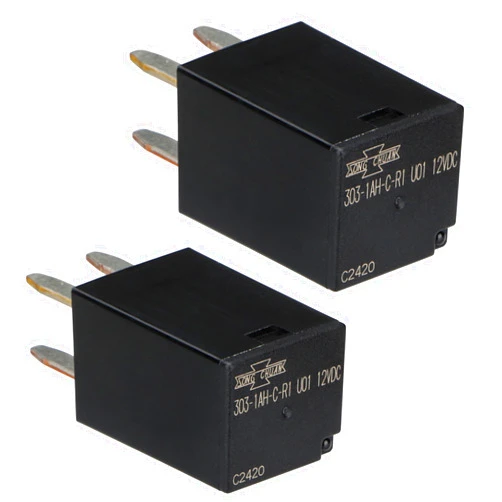 Weasch 2 Pack Automotive Purpose Relays, 303-1AH-C-R1-U01-12VDC, 12VDC 20A, SPNO 4-Pins, for Polaris RZR Slingshot Ranger Sportsman Cooling Fan Relay (2)