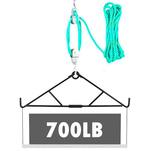 Leriton Deer Hanger Game Hanging Gambrel and Hoist Kit Elk Hoist Gambrel with 700lb Capacity Pulley Hoist Lift System for Truck Wild Hitch Men Butcher Hunting Gifts Deer Carcass Hunting Accessories