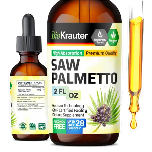 BIO KRAUTER Saw Palmetto Extract - Vegan Saw Palmetto for Men and Women - Urinary Support - Alcohol & Sugar Free - 2 Fl.Oz.