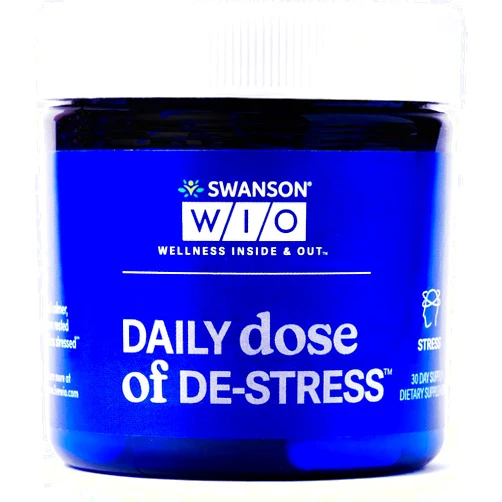 Swanson W/I/O Swanson WIO Daily dose of DE-Stress Stress Support, Relaxation, Feel Calmer, Rest Better, Less Stress, Lactium Milk Protein Peptide, Adaptogen, Wellness, 30 Capsules (30-Day Supply)