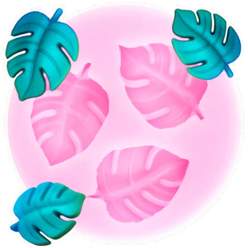 Xmoldnms Tropical Leaf Silicone Mold Monstera Leaves Fondant Molds Fern Leaf Candy Mold For Cake Decorating Cupcake Topper Chocolate Gum Paste Polymer Clay