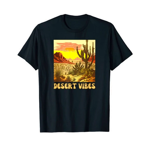 Vintage Desert Vibe Graphics Desert Vibes Retro Vintage Cactus Landscape T-Shirt