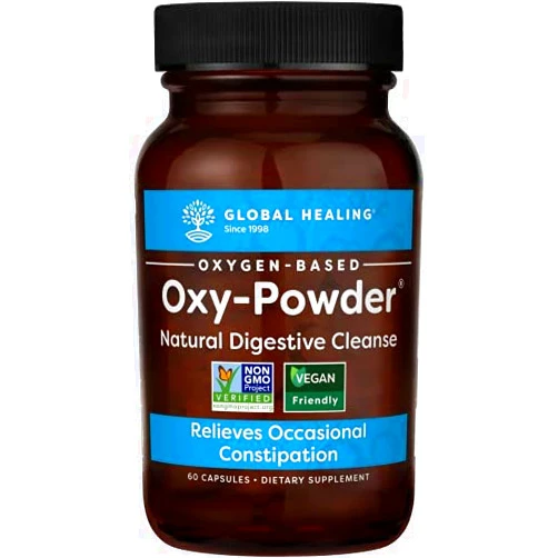 Global Healing Center Global Healing Oxy-Powder Colon Cleanse & Detox Cleanse, Colon Cleanser & Detox, Constipation Relief for Adults, Bloating Relief for Women & Men (60 Capsules)
