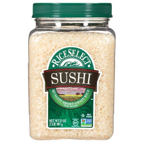 RiceSelect Sushi Rice for Sushi and Japanese Food, Premium Gluten-Free Short-Grain Rice, Non-GMO, 32-Ounce Jar