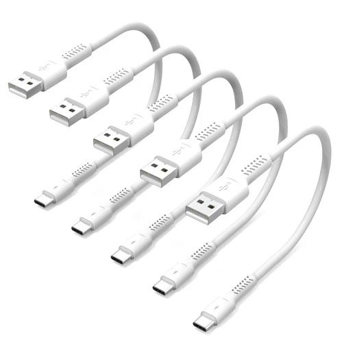 Umefly 6 inch Short USB C Cord Fast Charge 5 Pack Durable USB A to USB Type C 3A Fast Charging Cable for Charging Station Compatible with Samsung Galaxy Note 20 A20 A51 S10 S20 Plus Ultra LG Stylo K51
