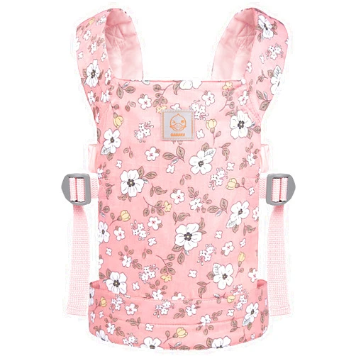 GAGAKU Baby Doll Carrier, Doll Carrier for Little Girls, Toy Baby Carrier for Dolls Kids, Baby Doll Carrier for Toddlers, Reborn Baby Doll Accessories - Pink - Anemone Flowers