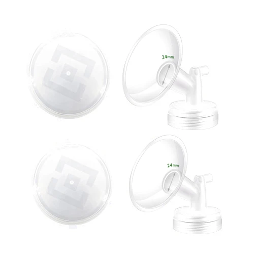 Begical 2pc 24mm Flange&Flange Cover Compatible with Spectra/Motif Luna/Amada MYA Breastpumps Replacement to Pump Parts/Flanges/Shields. Compatible with Spectra S1 S2 9 Plus Parts/Accessories