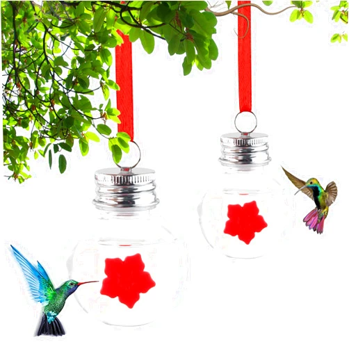 MEGXIT 2 Packs Hummingbird Feeder,Mason Jar Hummingbird Feeder with One Ports,Portable Clear Hummingbird Feeder,Little Bird Wild Birds Feeding Jar,Hand Held Bird Feeder,Portable Hanging Feeder