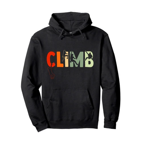 Vintage Mountain Climbing Appareal Unisex-Adults Black Climbing Bouldering Rock Climber Hoodie
