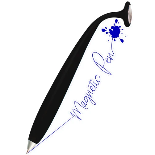Wellspring Wiggle Ballpoint Pen, Magnetic Silicone Pen Sticks To Fridge, Cabinet or Locker, Takes Standard Refillable Ink (Black)
