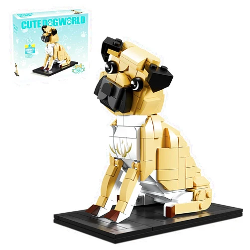 KAZI Dog Building Toy Set,Dogs Gift for Animal-Lovers,Ideas Pug Dog,Building Set for Girls and Boys,Creative Buildable Toys for Kids 8 and Up,Halloween Party Favors