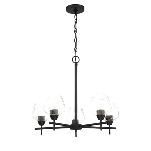 Minka Lavery 2175-66A Camrin Clear Waving Glass Chandelier, 5-Light 300 Total Watts, 20