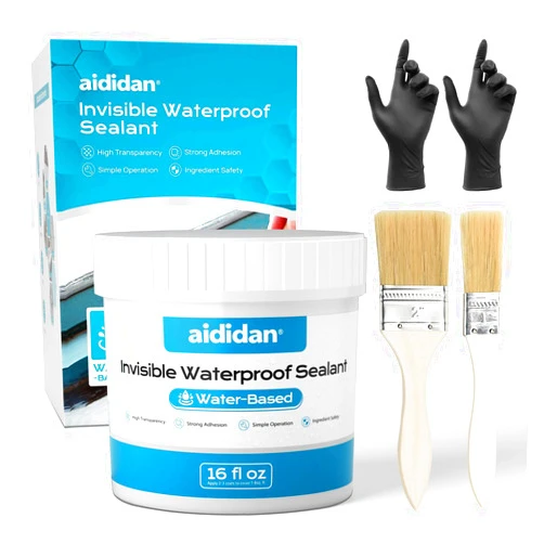 Aididan Invisible Waterproof Sealant, Water- Based, Clear Waterproof Coating, Transparent Waterproof Glue Anti-Leakage Agent for roof & Walls, Indoor and Outdoor Liquid Waterproof Paint Adhesive (16 floz)
